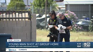 Young man shot at Phoenix group home