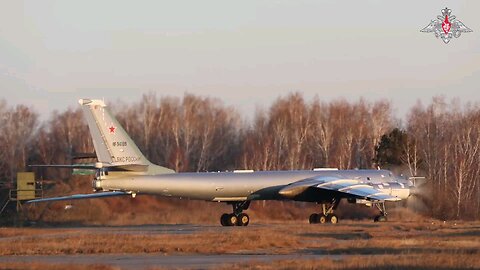Two Tupolev Tu-95MS strategic bombers of the Russian Aerospace Forces performed a planned flight...