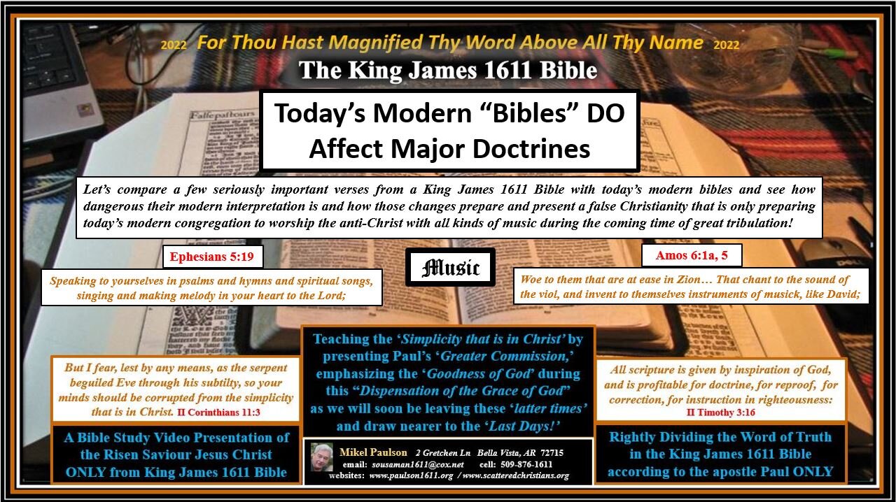 Modern Bibles DO Affect Major Doctrine - Music!