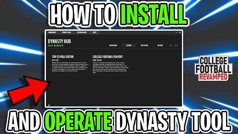 Installing & Navigating Dynasty Tool in College Football Revamped