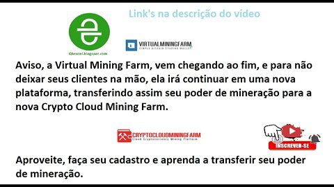 Finalizado - Mineradora - Cryptocloudmining - Resgatar o dinheiro que está preso nesta mineradora