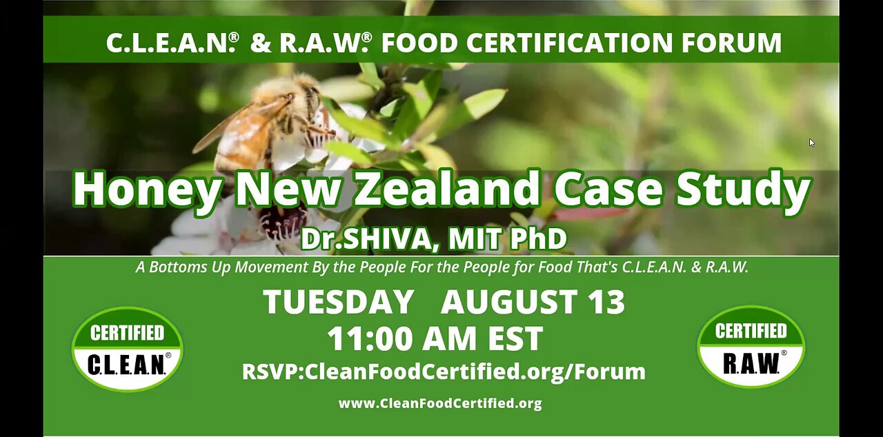 REBROADCAST: Dr.SHIVA CLEAN Food Forum on Honey