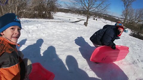 Sledding with Kids 2-8-2021 | Krazy Kidz Creations