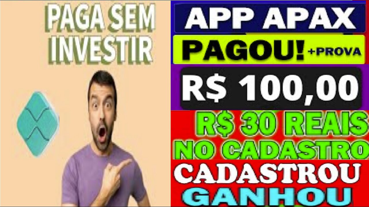 APAX - 3º Prova de Pagamento de R$100 Instantâneo | R$30 grátis no Registro | Dinheiro em 2023