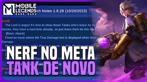 MAIS UM NERF NO META TANK QUE NÃO VAI FUNCIONAR... E MAIS | PATCH NOTES SA | MLBB