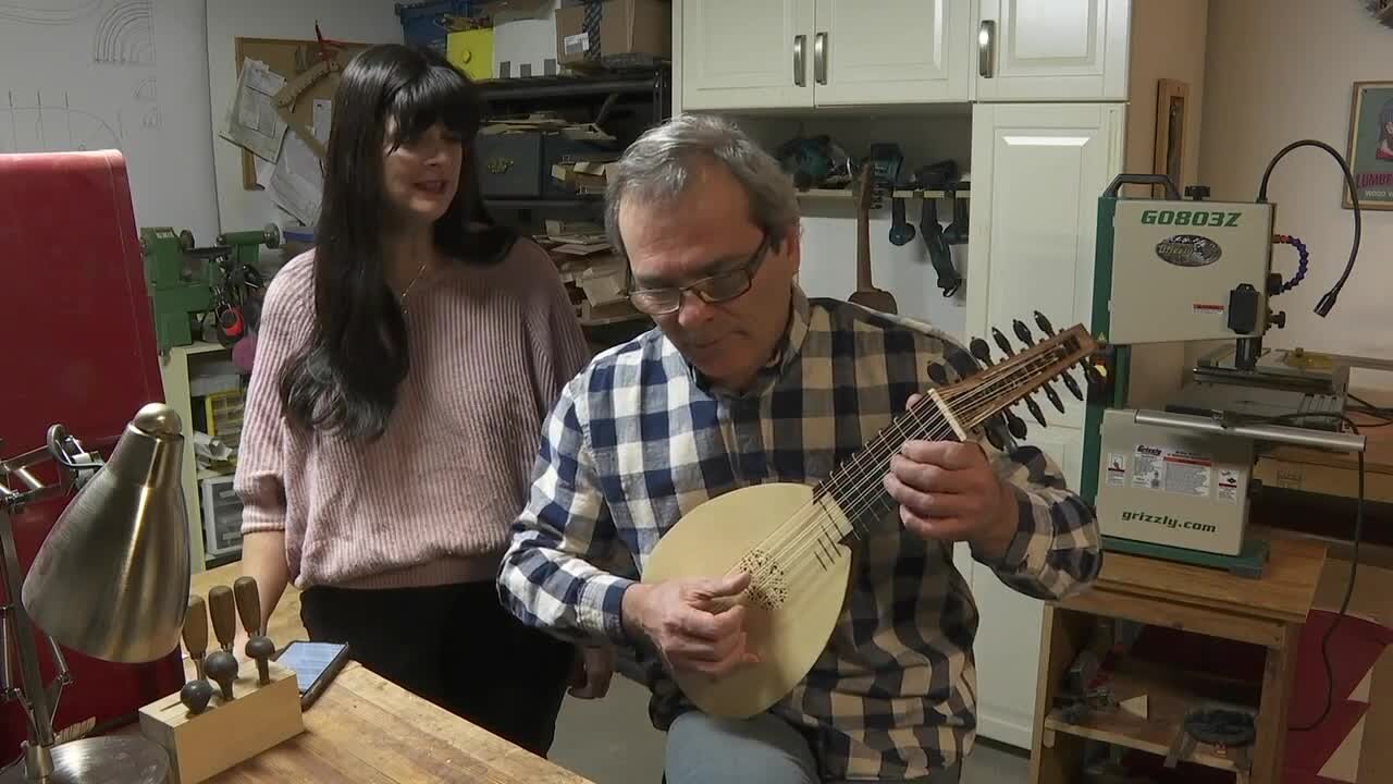 He makes musical instruments that have been rarely seen or heard in centuries