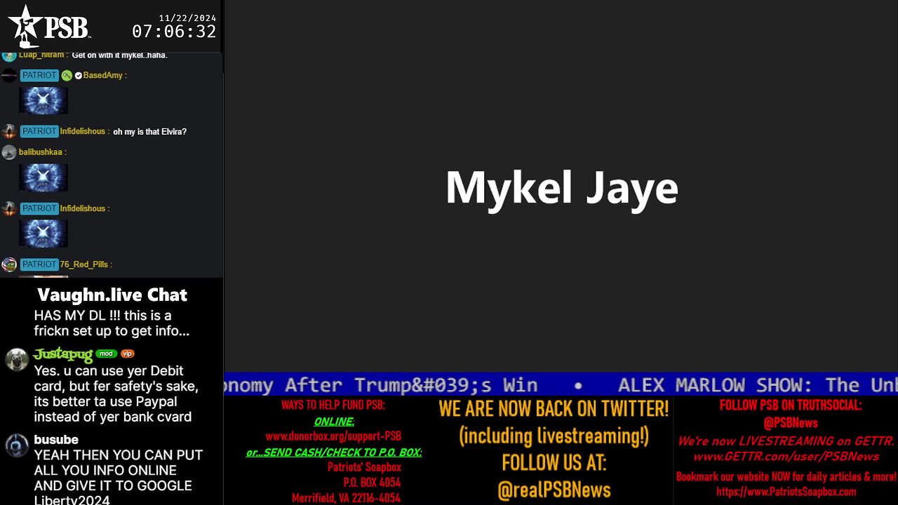 2024-11-22 07:00 EST - Patriots Soapbox AM: with MykelJaye