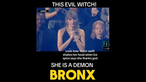 Evil witch Taylor Swift reacts negatively when Ice Spice thanks God