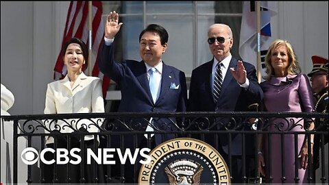 Bidens welcome South Korean President Yoon, wife to White House for state visit | full video