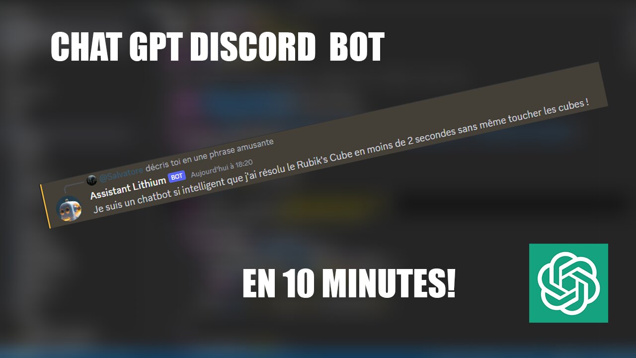 Comment créer un bot DISCORD et CHATGPT en 10 MINUTES!