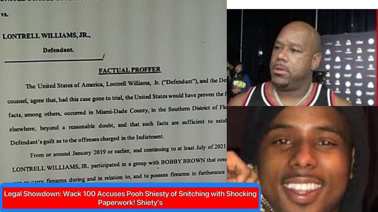 Legal Showdown: Wack 100 Accuses Pooh Shiesty of Snitching with Shocking Paperwork! Shiety’s