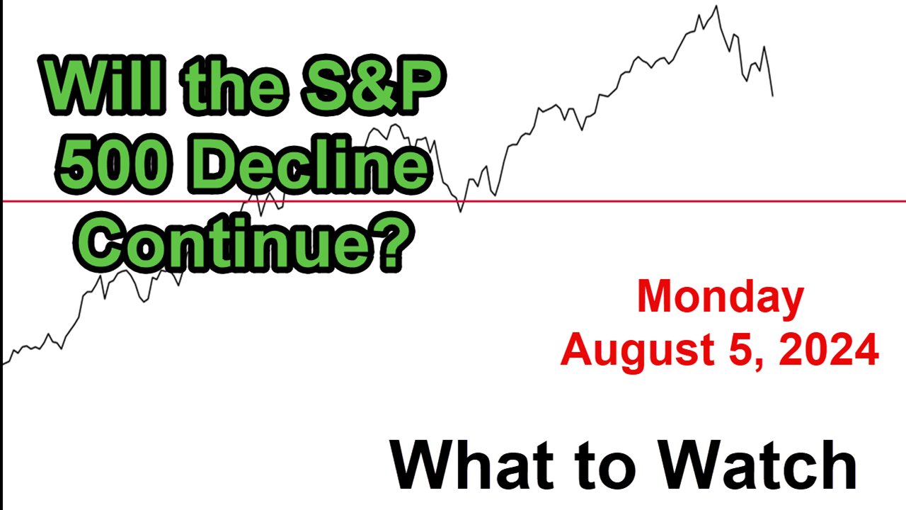 S&P 500 What to Watch for Monday August 5, 2024