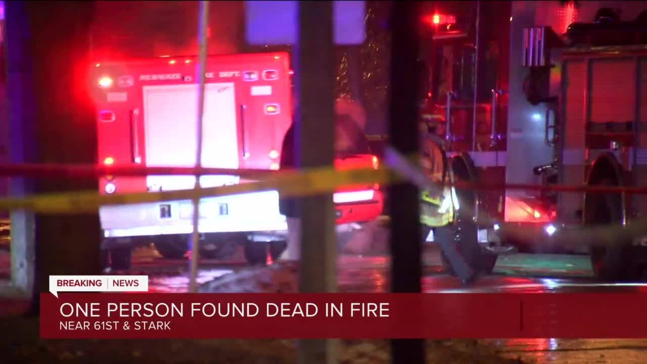 Person found dead inside burning home near 61st and Stark