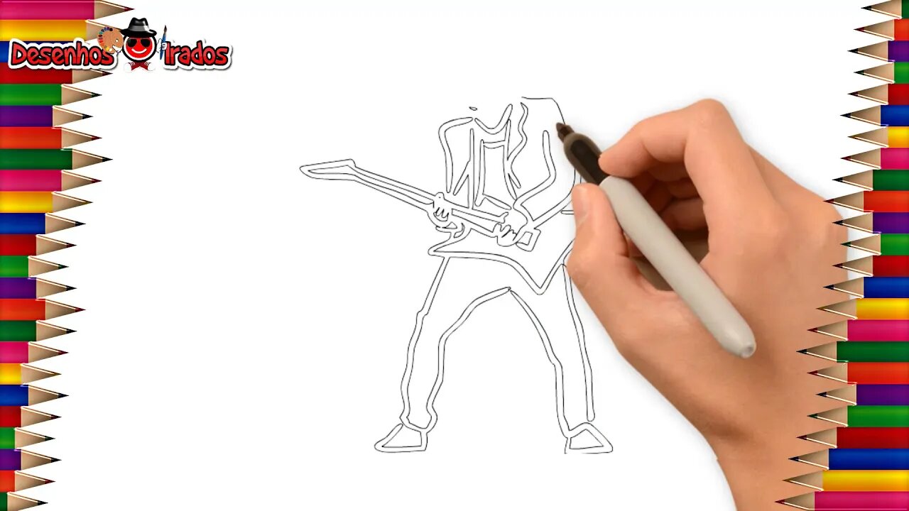 Como Desenhar Um Guitarrista de Rock | How to Draw a Rock Guitarist| Desenhos Irados Nº 10 | 2021