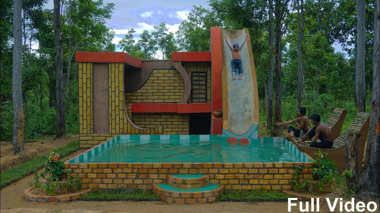 Full Video : Build Most House Villa Water Slide To Swimming Pool