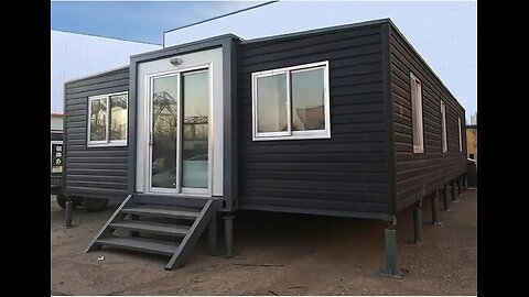 Tiny Expandable Prefab Home to Live in 1 Bathroom, 1 Living Room, 2 Rooms and Kitchen，Foldable Homes, Portable Small House Prefabricated Support Customized Size