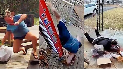 Hilarious Porch Slips and CCTV Fails 💀