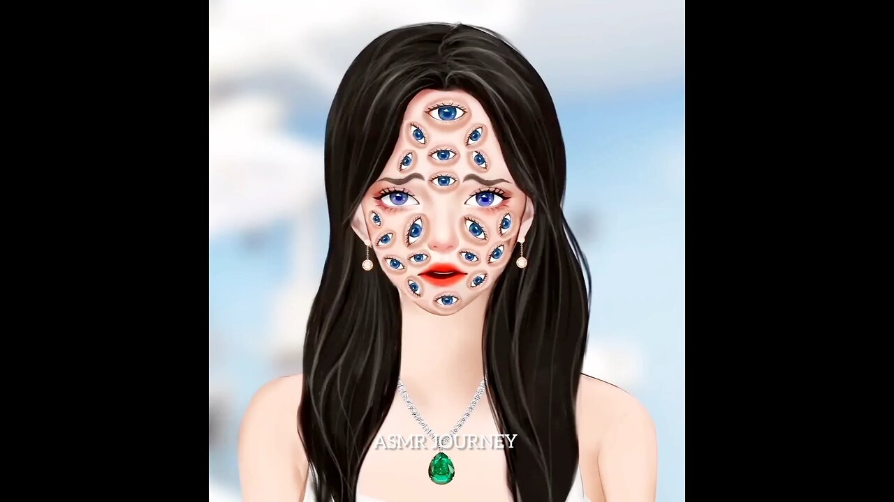 remove parasitic eyes and large pustules from your face |in this acne deep cleaning animation.#asmr