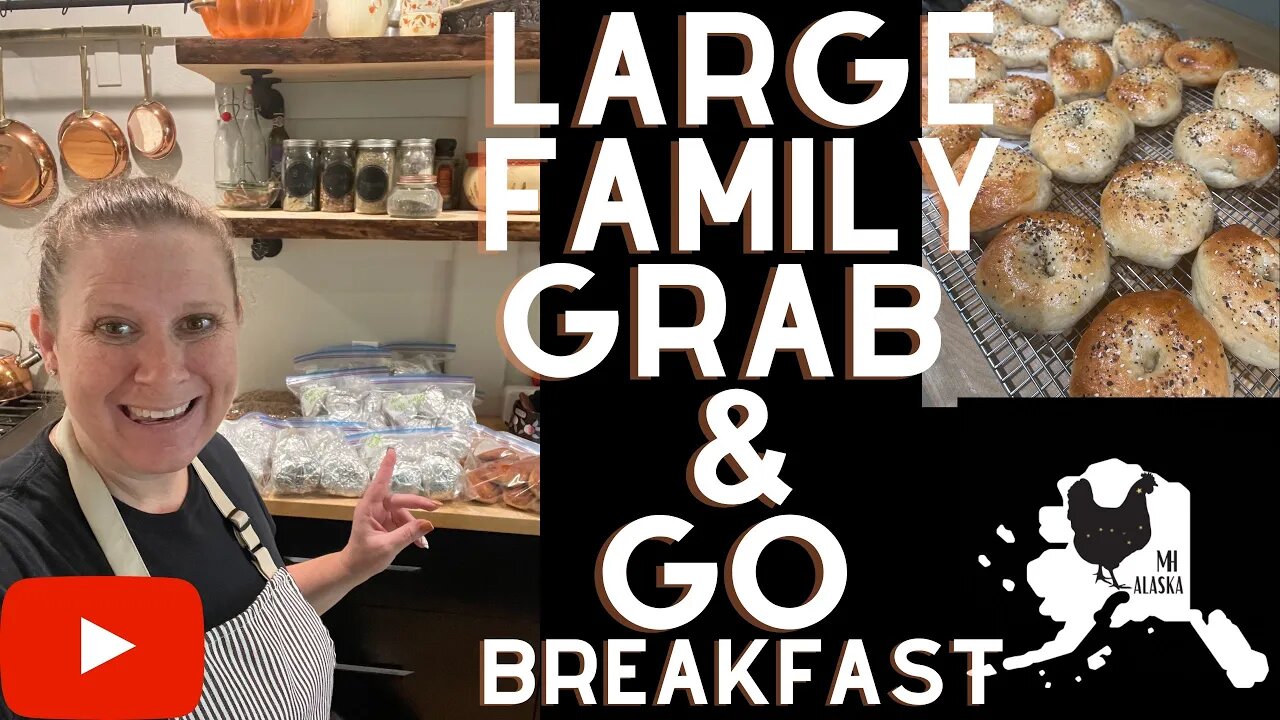 Grab and go breakfast | big family meal preps | sourdough bagel sandwiches