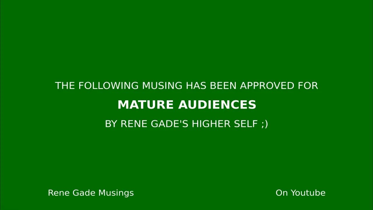 Morning Musings # 118 - For MATURE AUDIENCES ☑️ Can we "create" God through Awareness? What is God?