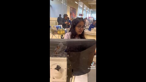 See her reaction when a guy comes up with a single chilly to the counter