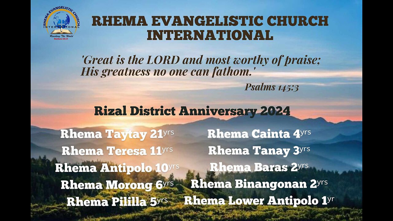 Rizal 21st Anniversary | MARCH 10, 2024 PM Service