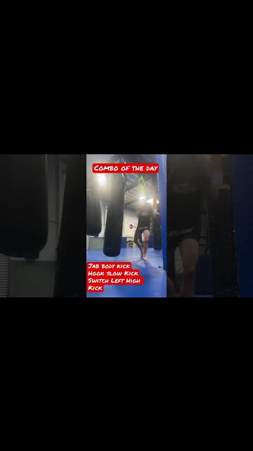 Combo of the day on the heavy bag. Muay Thai tying together your different targets on the bag