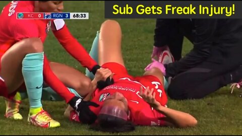 #ncaawomensoccer #nwslinjuries #womensoccerhighlights Sub Gets Freak Ankle Injury!