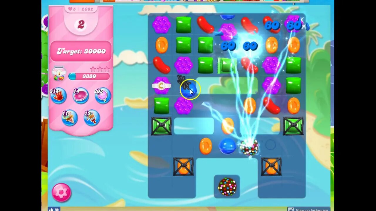 Candy Crush Level 2682 Audio Talkthrough, 1 Star 0 Boosters