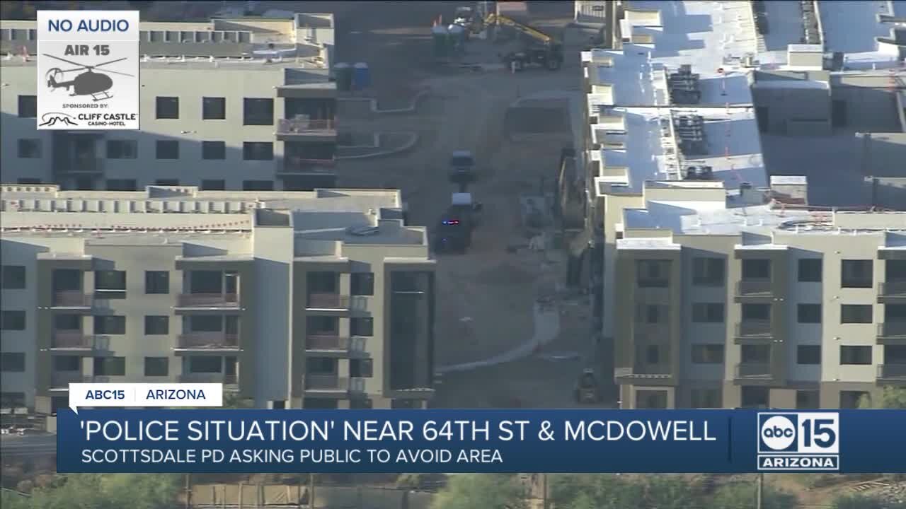 Police presence in construction area near 64th Street and McDowell Road