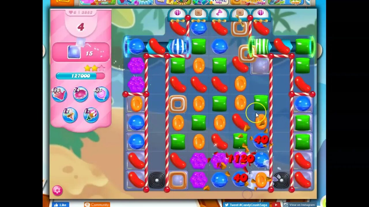 Candy Crush Level 3882 Talkthrough, 24 Moves 0 Boosters