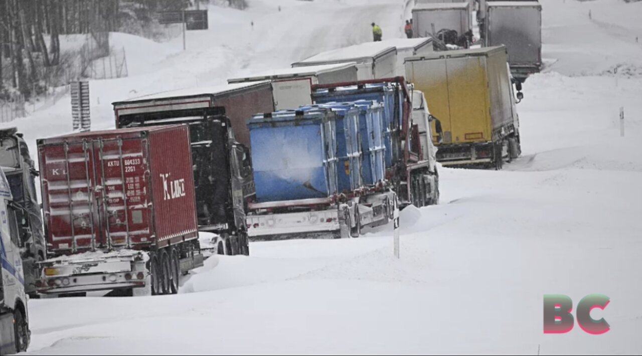 Swedish snow chaos leaves 1,000 vehicles trapped