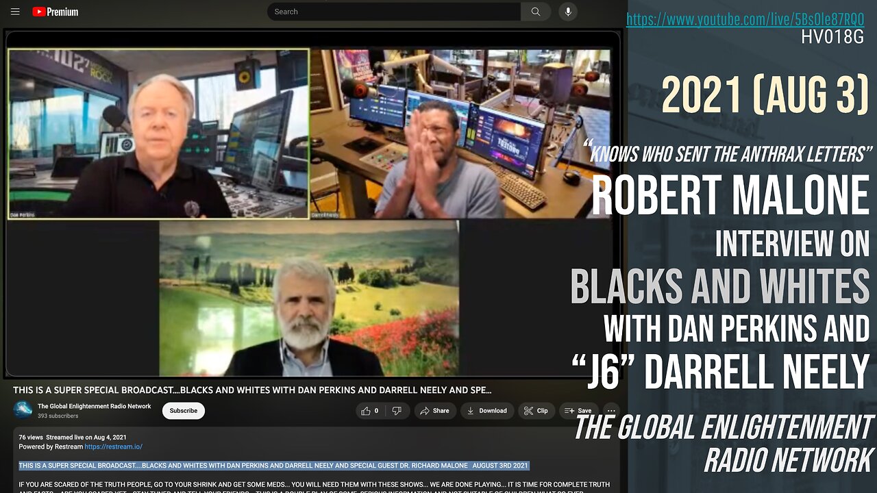 [2021 Aug 3] Robert Malone / J6 Darrell Neely / Dan Perkins / Black & White Global Enlightenment