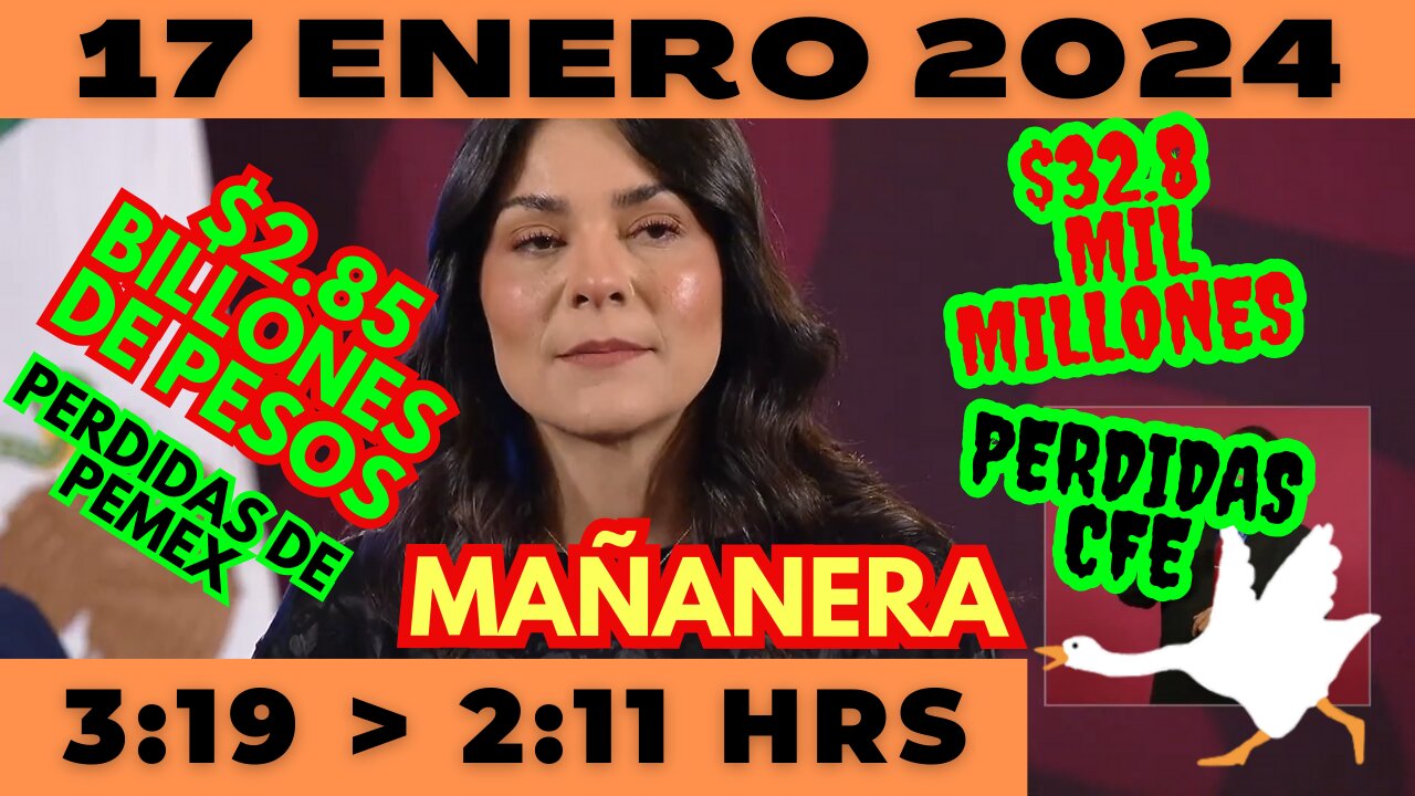 💩🐣👶 AMLITO | Mañanera *Miércoles 17 de enero 2024* | El gansito veloz 3:19 a 2:11.