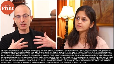 Yuval Noah Harari | "AI Is Not A Tool. It Is An Agent. We Have Created Something That Can Take Power Away. When You Apply to a Bank, Maybe It's Not a Human Deciding Whether to Give You the Loan or Not. It's an AI." - 12/8