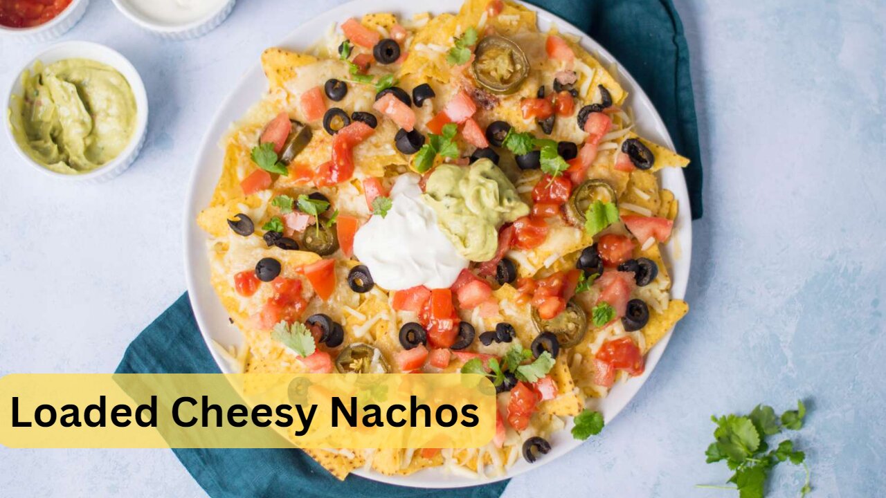 1 Minute Loaded Cheesy Nachos Recipe | Easy Vegetable Nachos by Marinated Goodness