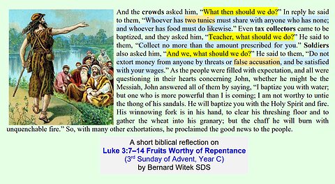 Luke 3:7–14 Fruits Worthy of Repentance