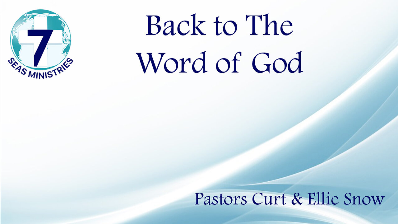 Back to The Word of God