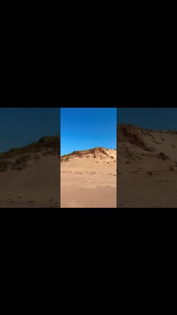 Walking along a beach in Canada