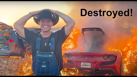 Reaction @whistlindiesel Burning his 400K Ferrari