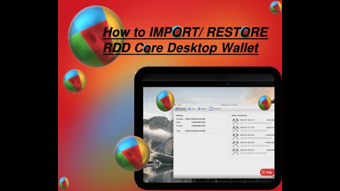 HOW TO Import/ Restore REDDCOIN Core Wallet(Desktop)