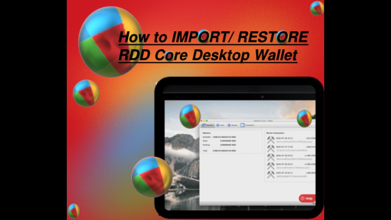 HOW TO Import/ Restore REDDCOIN Core Wallet(Desktop)