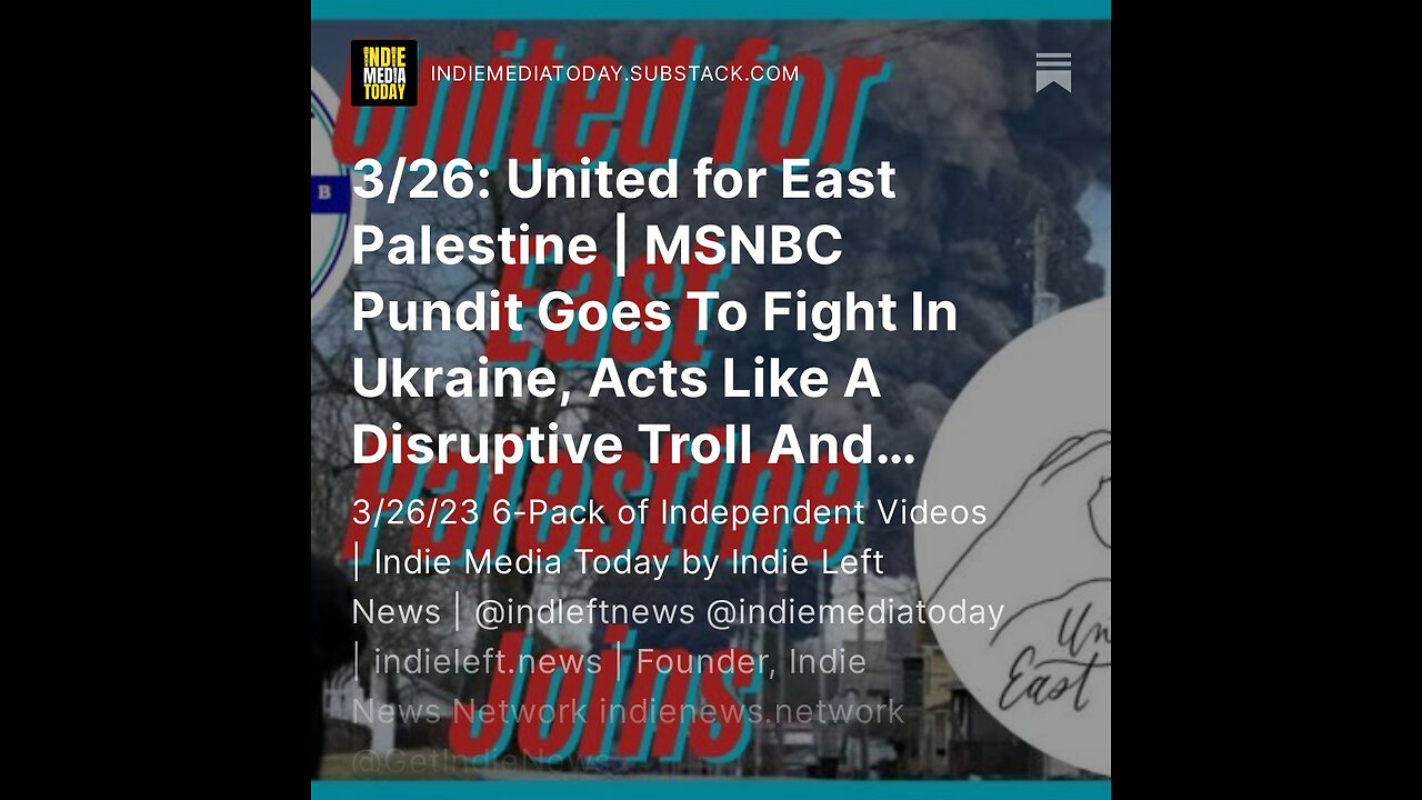 3/26: United for East Palestine | Malcolm Nance: The ULTIMATE Clown Show, Wearing Clown Shoes