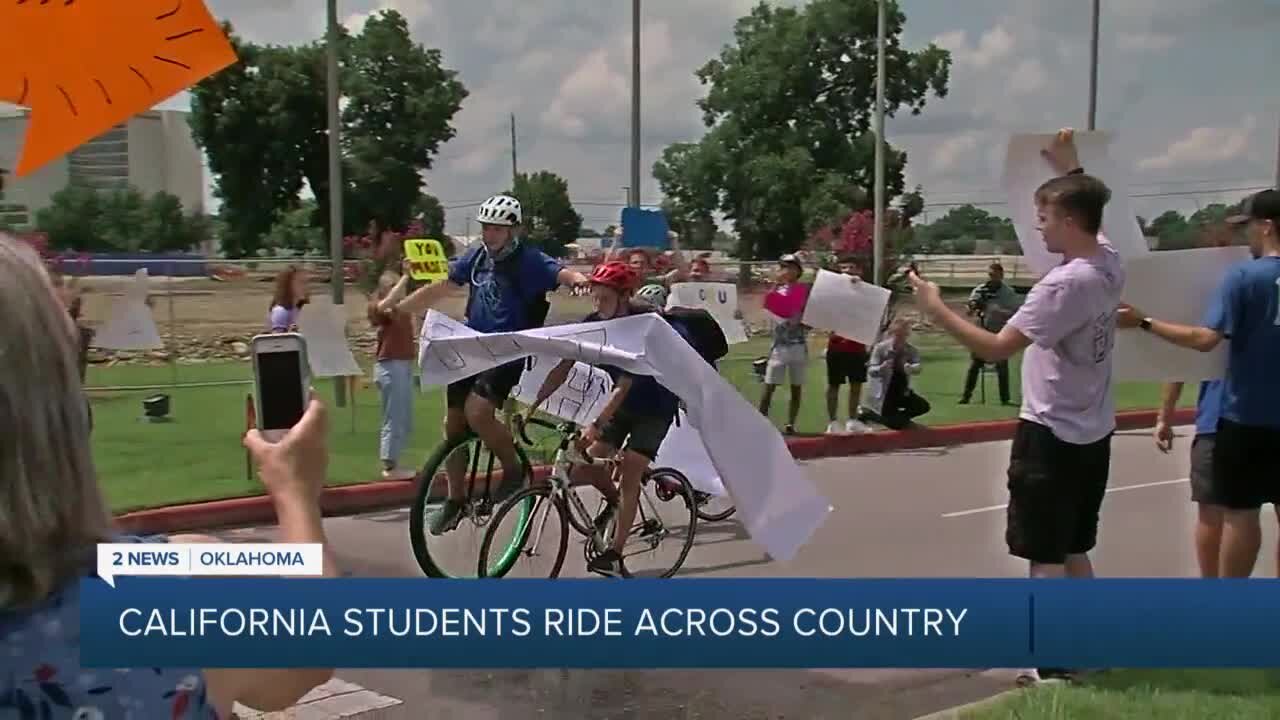 Cyclists ride from California to Oklahoma