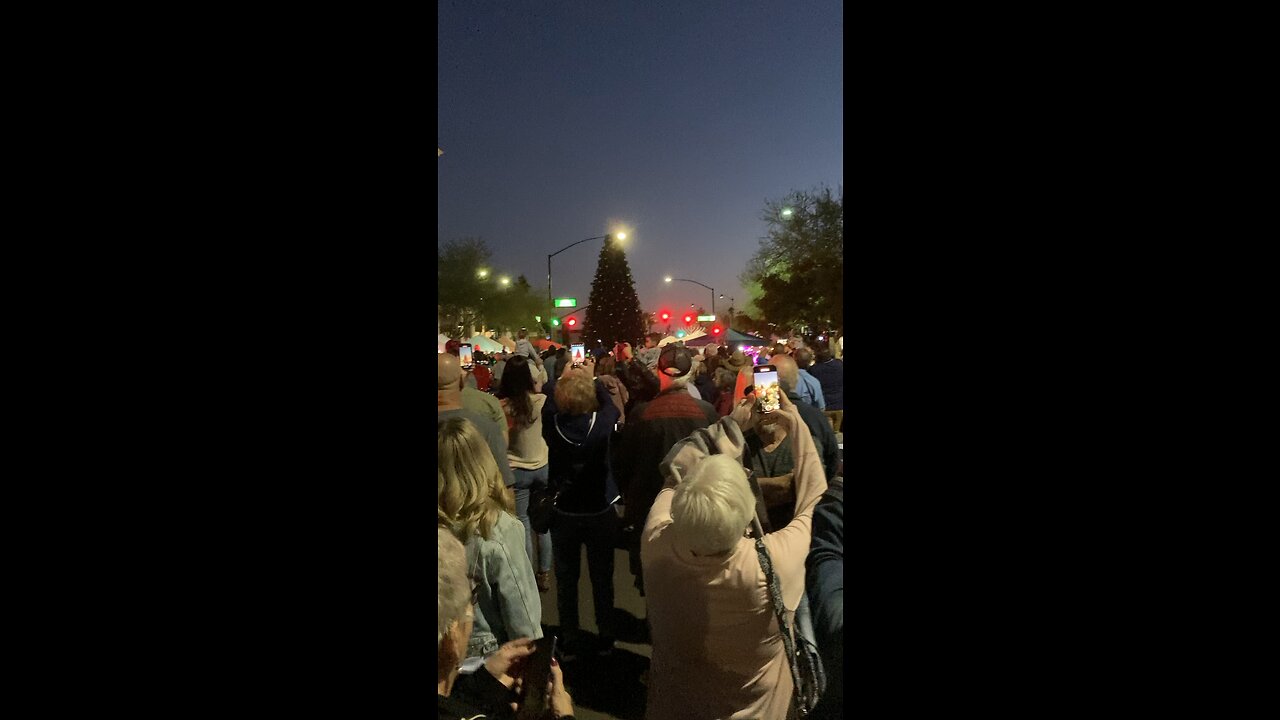 Christmas tree lighting downtown Mesa Arizona, 2023