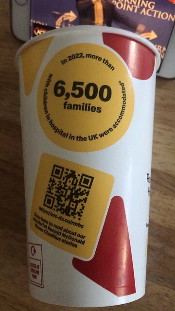 McDonalds cup : McDonalds Charity : hospitals