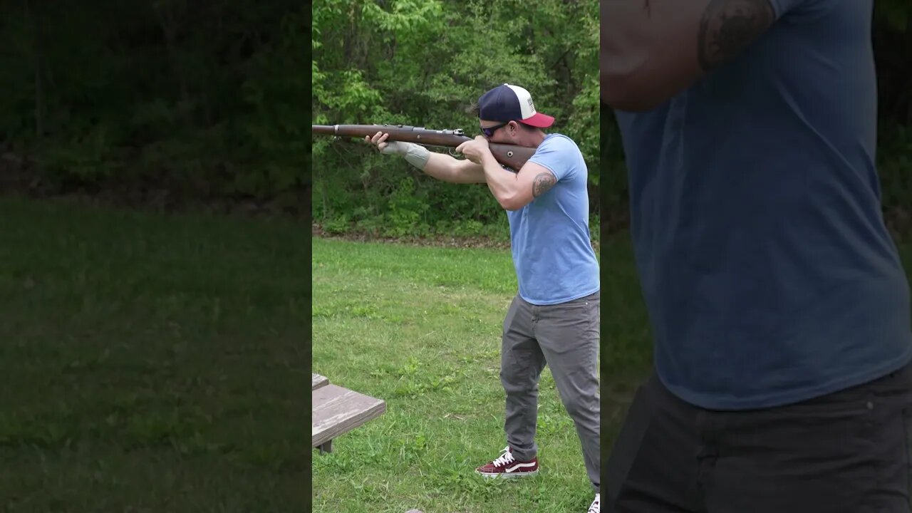 8mm Mauser Knocks Steel Target Over! #shorts