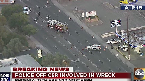 Phoenix police officer involved in crash