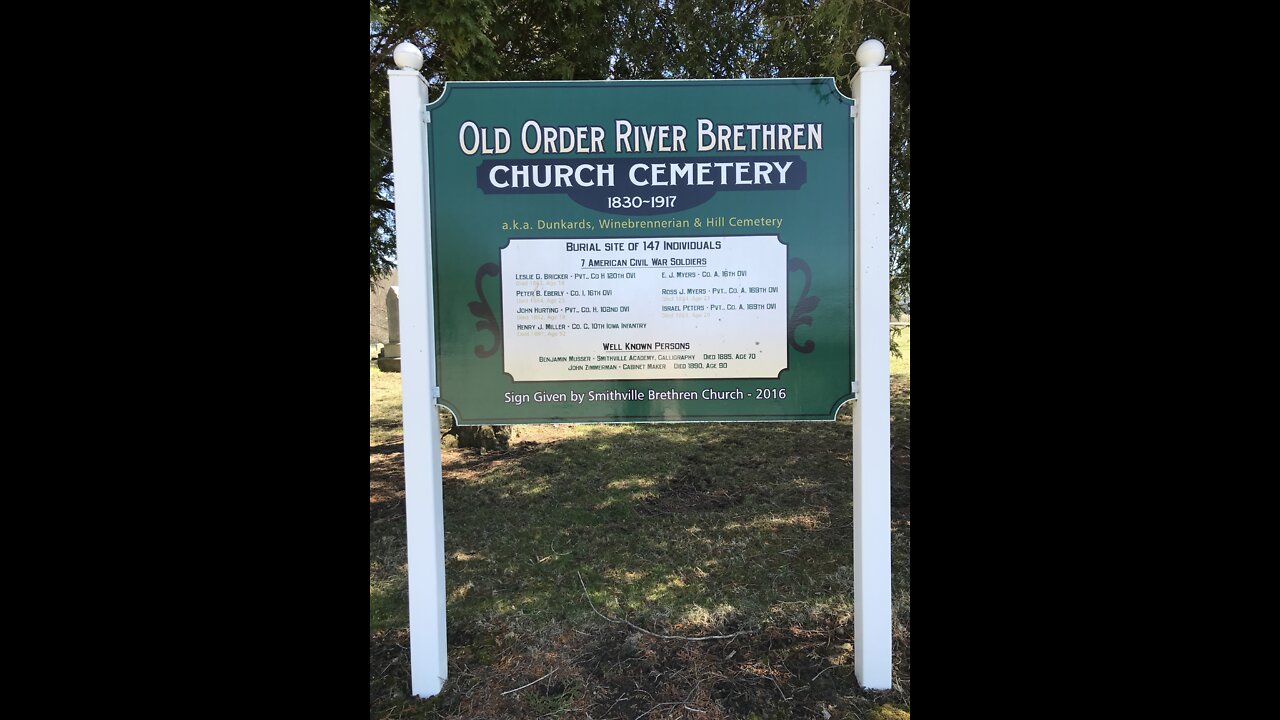 Old order river brethren cemetery Smithville ohio