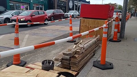 heavy equipment left on the city streets making the roads unsafe